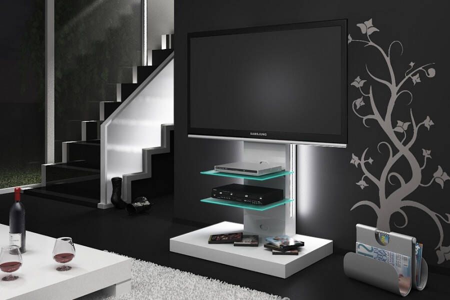 Hubertus Meble Tv meubel Marino van 133 cm hoog in Hoogglans wit