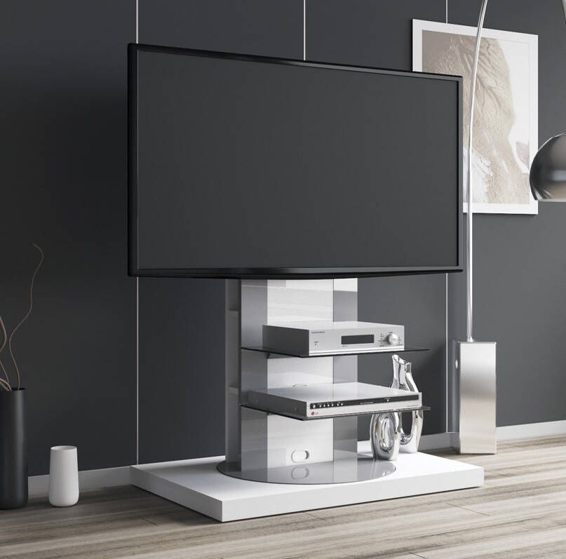 Hubertus Meble Tv meubel Roma 2 van 126 cm hoog in hoogglans wit