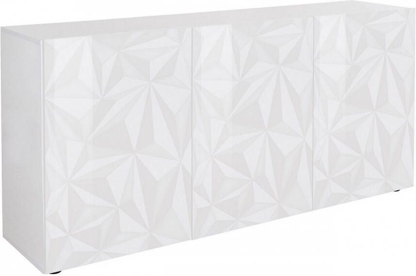 Pesaro Mobilia Dressoir Kristal met 3 deuren 181 cm breed in hoogglans wit online kopen