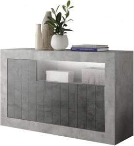 Pesaro Mobilia Dressoir Urbino 138 cm breed in grijs beton met oxid