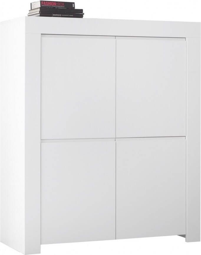 Pesaro Mobilia Opbergkast Firenze 140 cm hoog in mat wit