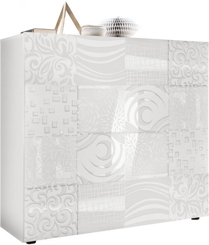 Pesaro Mobilia Opbergkast Miro 111 cm hoog in hoogglans wit online kopen