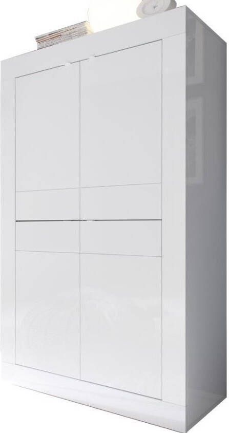 Pesaro Mobilia Opbergkast Tonic 162 cm hoog Hoogglans wit