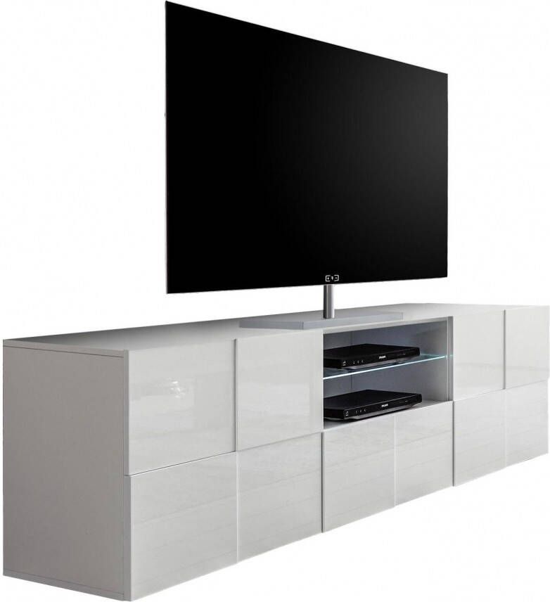 Pesaro Mobilia Tv meubel Dama 181 cm breed in hoogglans wit