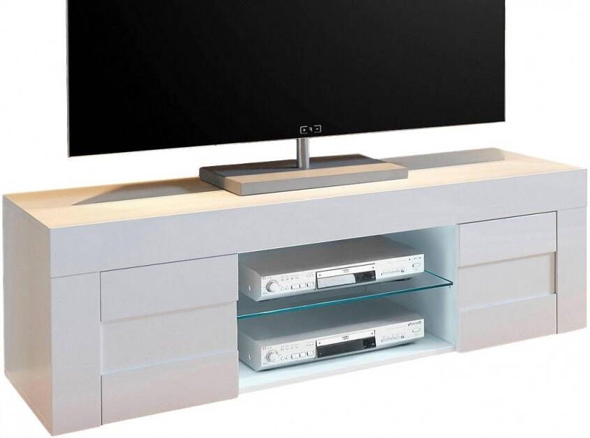 Pesaro Mobilia Tv meubel Easy 138 cm breed hoogglans wit