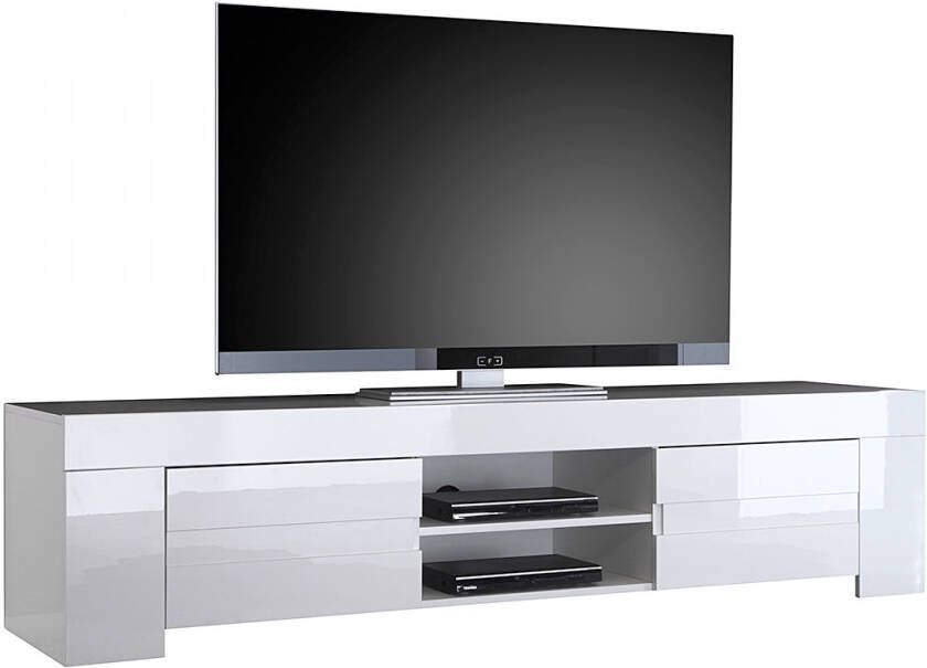 Pesaro Mobilia Tv meubel Esso 190 cm breed in hoogglans wit