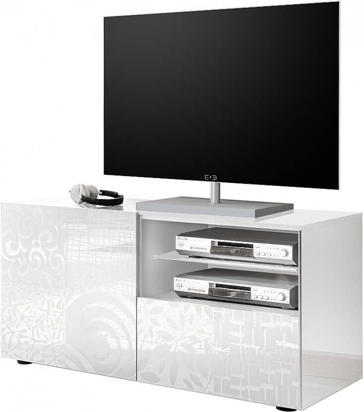 Pesaro Mobilia Tv meubel Miro 121 cm breed in hoogglans wit