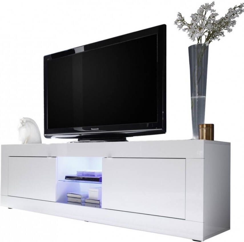 Pesaro Mobilia Tv meubel Tonic 181 cm breed in hoogglans wit