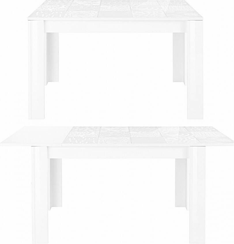 Pesaro Mobilia Uitschuifbare Eettafel Miro 180 tot 228 cm breed in hoogglans wit