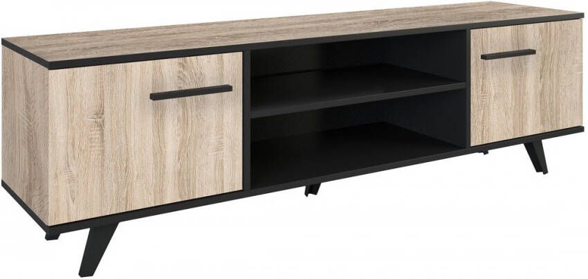 Young Furniture Tv meubel Piano 152 cm breed Eiken met zwart