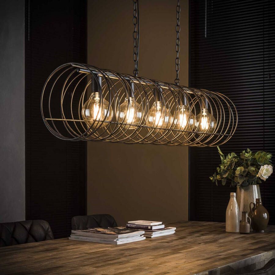 Zaloni Hanglamp Willy Ø28 van 120 cm breed in charcoal