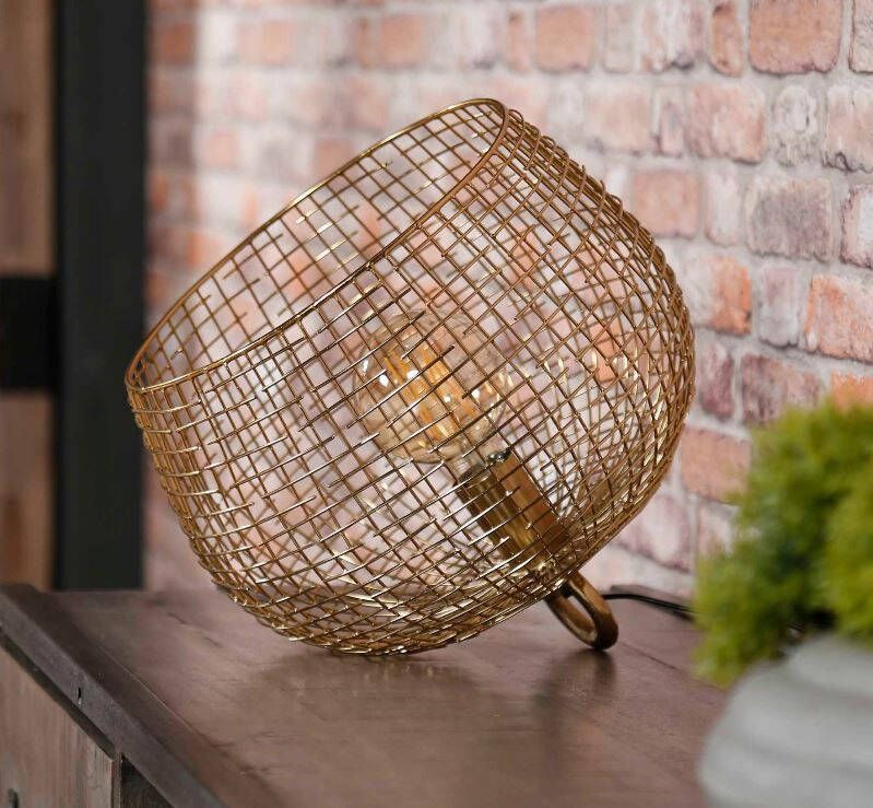 Zaloni Tafellamp Basket 31 cm hoog in goud