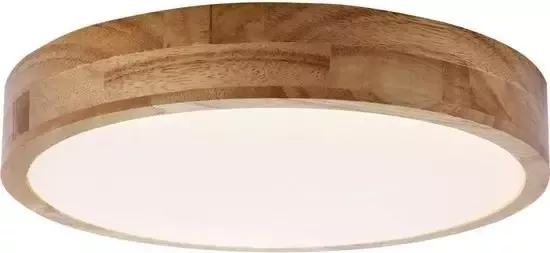 Brilliant Briljant Plafondlamp 49cm hout licht -Dimbaar lichtkleur instelbaar