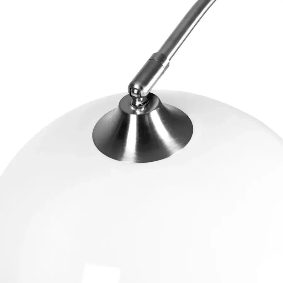 DBA Booglamp Met Marmeren Voet Verstelbaar 140-220 cm Zilver Opaalwit - Foto 1