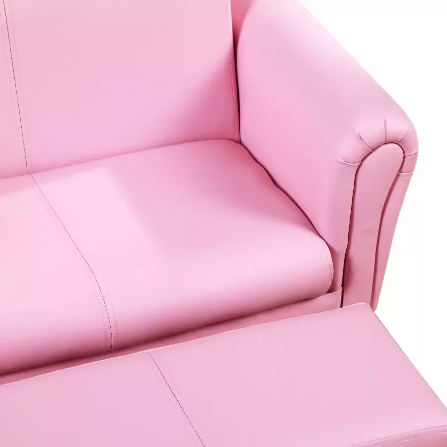 HOMdotCOM Kinderbank sofa met voetenbank roze | 3 7 jaar | 83 x 42 x 41 cm