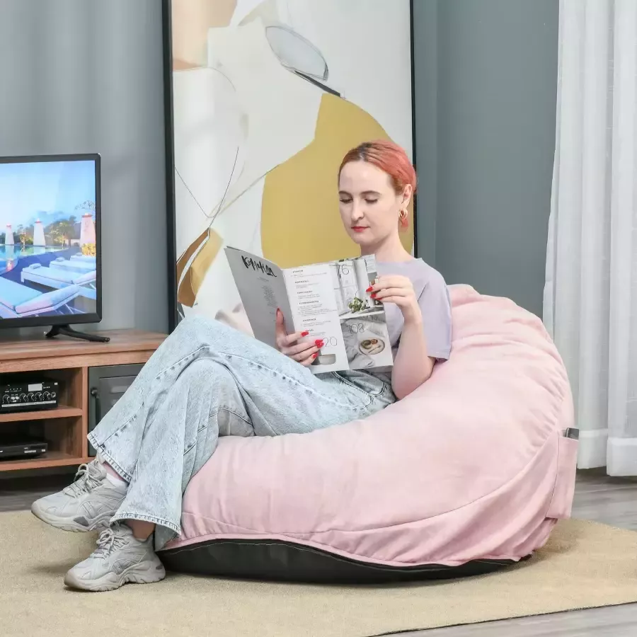 Homcom Zitzak zitkussen gewatteerd polyester schuim 839-073 - Foto 4