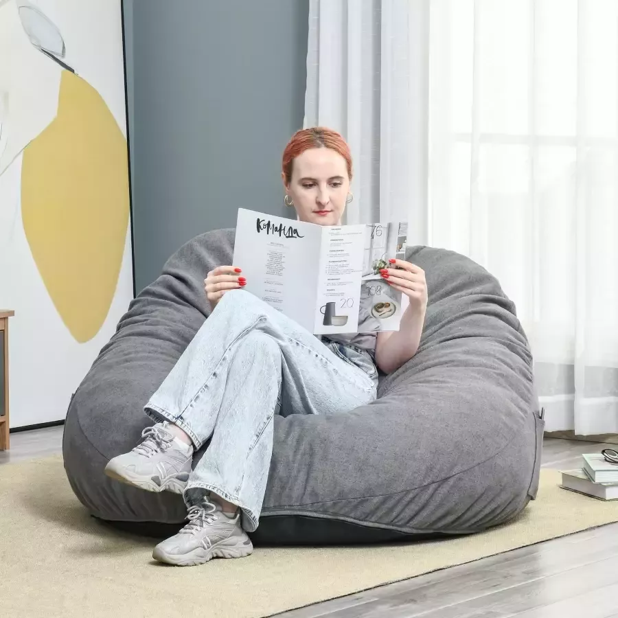 Homcom Zitzak zitkussen gewatteerd polyester schuim 839-073 - Foto 3