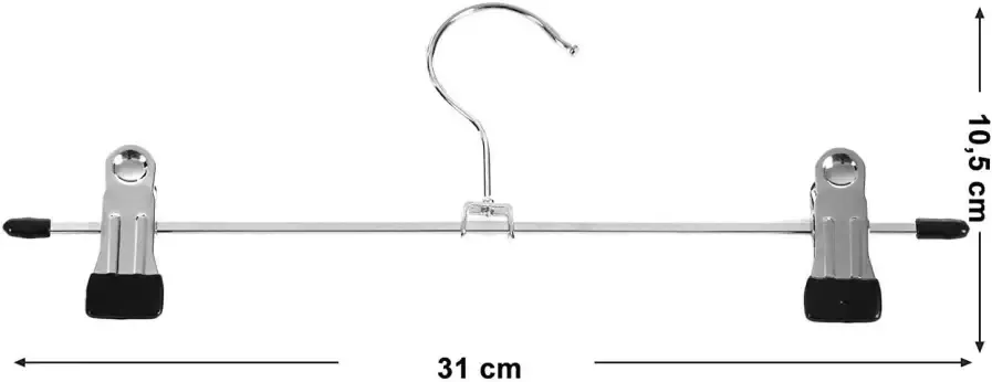 Hoout Kledinghanger Kleerhanger Broekhanger- broeken rokken Metaal 20 stuks anti-slip - Foto 3