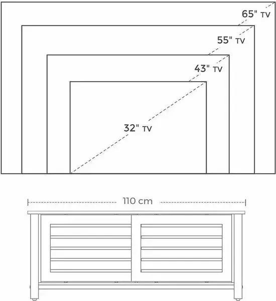 Hoout TV-meubel TV-kast TV-tafel 110x40x45 cm