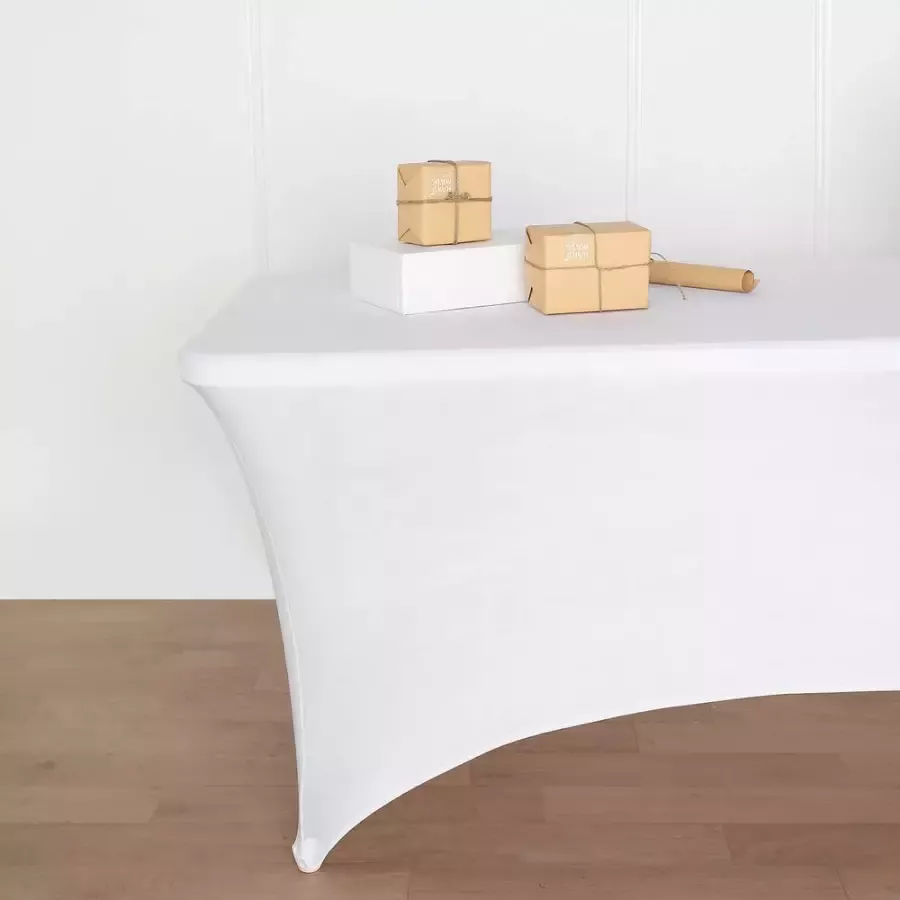 Perel Hoes voor rechthoekige tafel Stretch 75 x 180 x 74 cm Wit