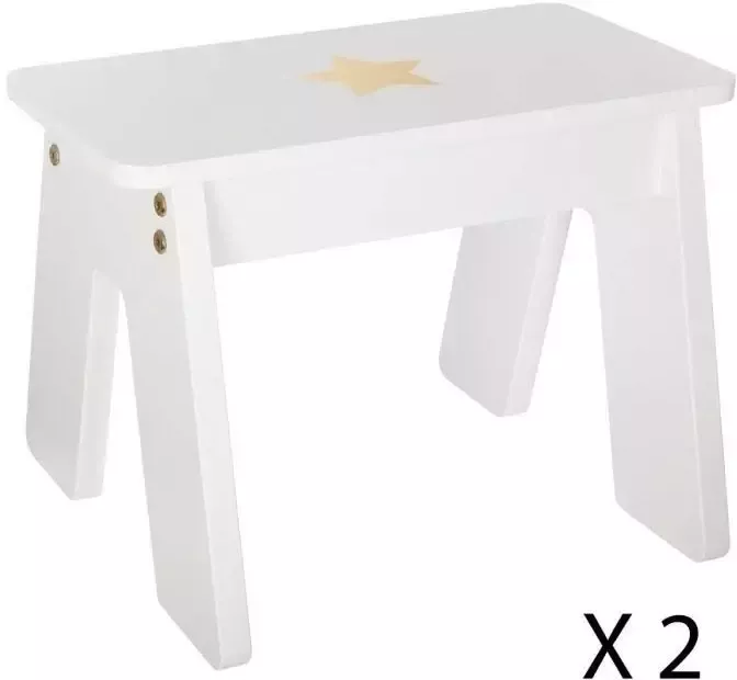 Sphera Kindertafel met 2 krukjes Wit 57x57x51 cm - Foto 3