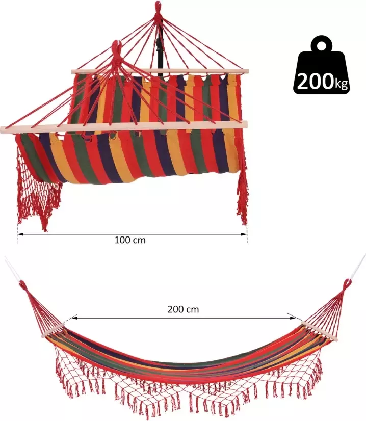 Sunny Hangmat 2 x 1 m weerbestendig UV-bestendig tot 120 kg