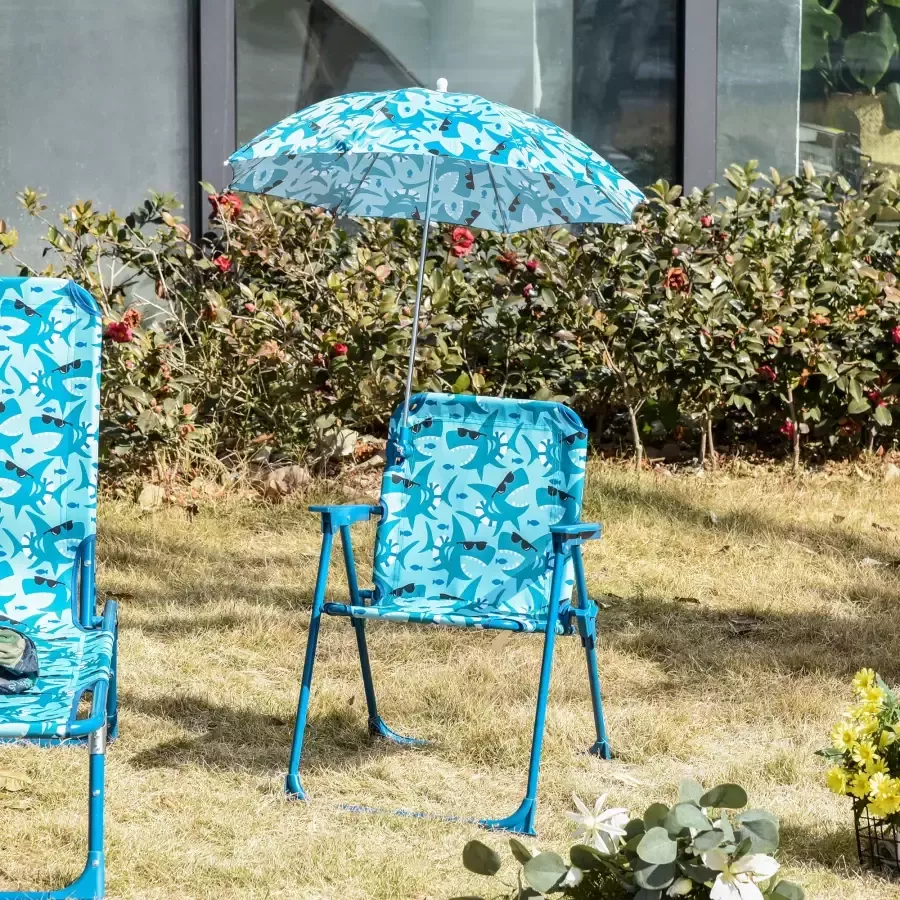 Sunny Kinder campingstoel met parasol opvouwbaar voor 1-3 jaar Blauw