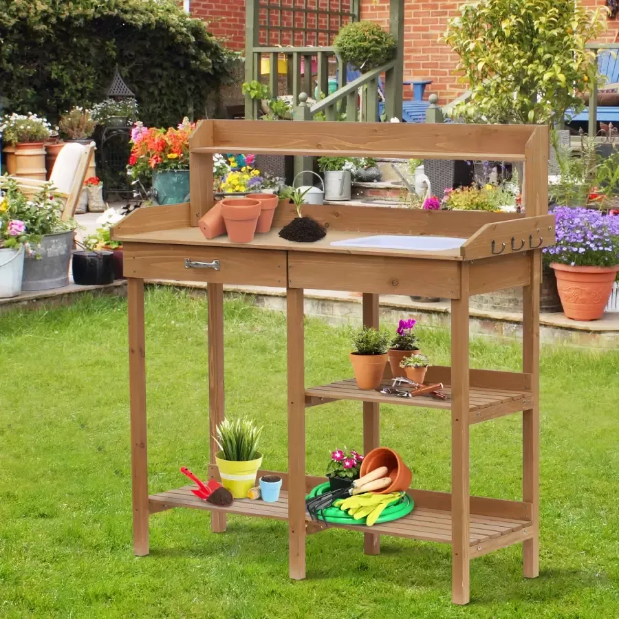 Sunny Plantentafel met kuip tuiniertafel bloementafel vurenhout els