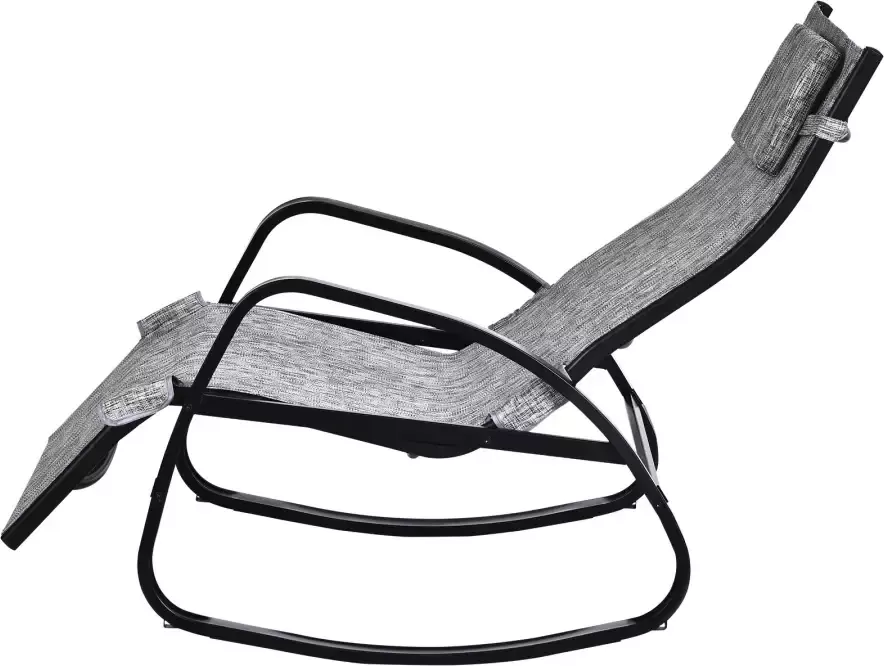 Sunny Schommelende ligstoel Verstelbare met rugleuning Kussen Grijs textiel