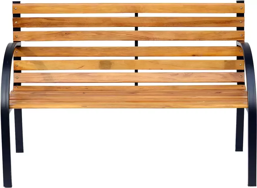 Sunny Tuinbank 2-zits staal naturel hout 122 x 60 x 80cm - Foto 2