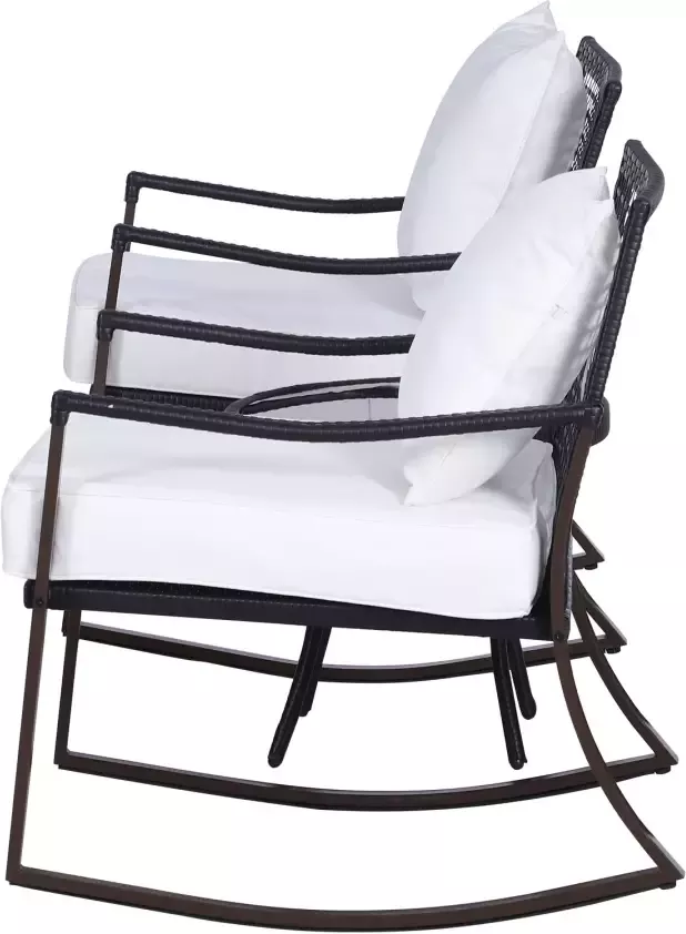 Sunny Tuinset schommelstoel set 7-delig rotan bruin - Foto 2