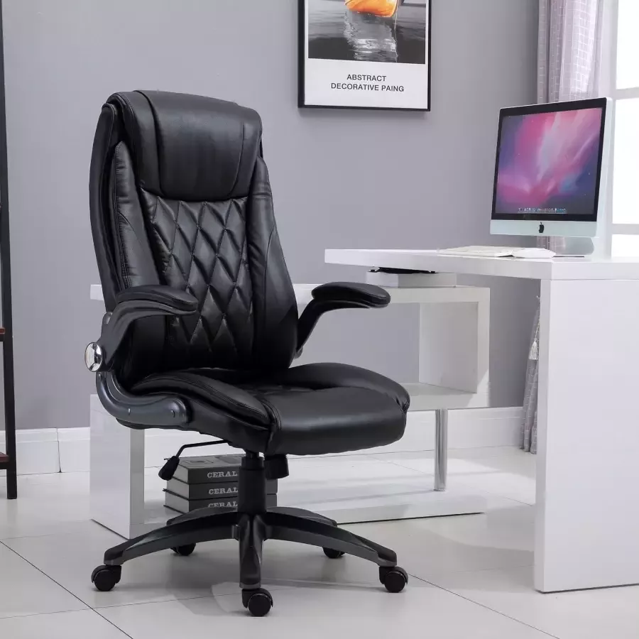 Vinsetto Bureaustoel met wipfunctie draaistoel computerstoel in hoogte verstelbaar kunstleer