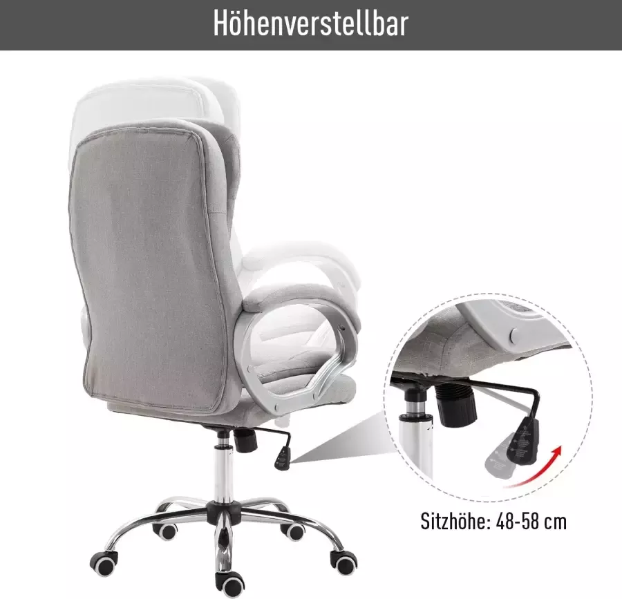 Vinscetto Vinsetto Kantoorstoel kantelfunctie ergonomisch 360° draaistoel in hoogte verstelbaar 2 kleuren 921-170 - Foto 4