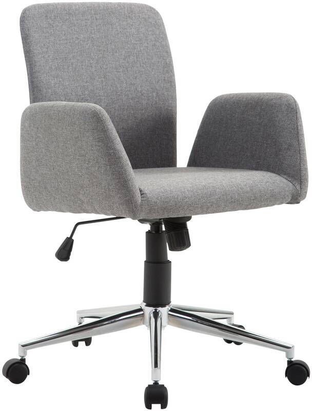 Homcom HOMdotCOM Kantoorstoel draaistoel bureaustoel directiestoel stoel met armleuning stof grijs