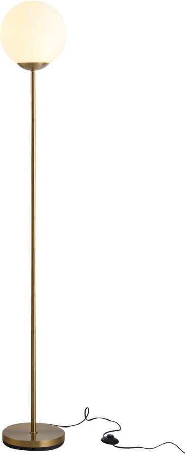 HOMdotCOM Woonkamer vloerlamp metaal met glas Goud 25x25x171cm - Foto 4