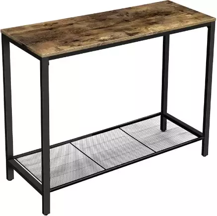 Hoout Console Bijzettafel Bruin Zwart 100 X 35 X 80 Cm - Foto 4