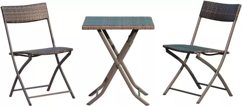 Sunny 3-delig poly-rotan Bistro zitgroep tafel-stoel set tuinset tuinmeubels - Foto 4