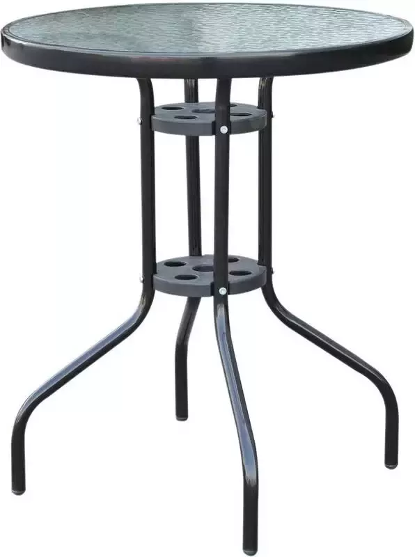 Sunny Balkontafel tuintafel glazen tafel bistrotafel metaal veiligheidsglas ?60x70 cm - Foto 1
