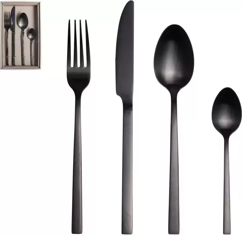 Trendhopper Bestekset Comida 16-delig zwart