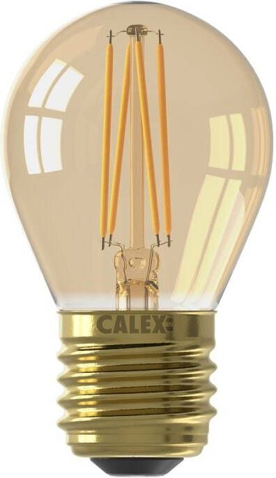 Trendhopper Calex LED volglas Filament Kogellamp 220-240V 3 5W 250lm E27 P45 Goud 2100K CRI80 Dimbaar