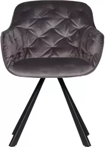 WOOOD Exclusive Elaine Eetkamerstoel Velvet Antraciet 80x59x59