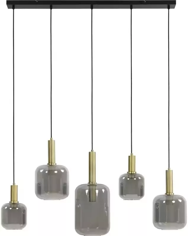 Light & Living Hanglamp Lekar 5-Lamps Antiek Brons Smoke - Foto 2