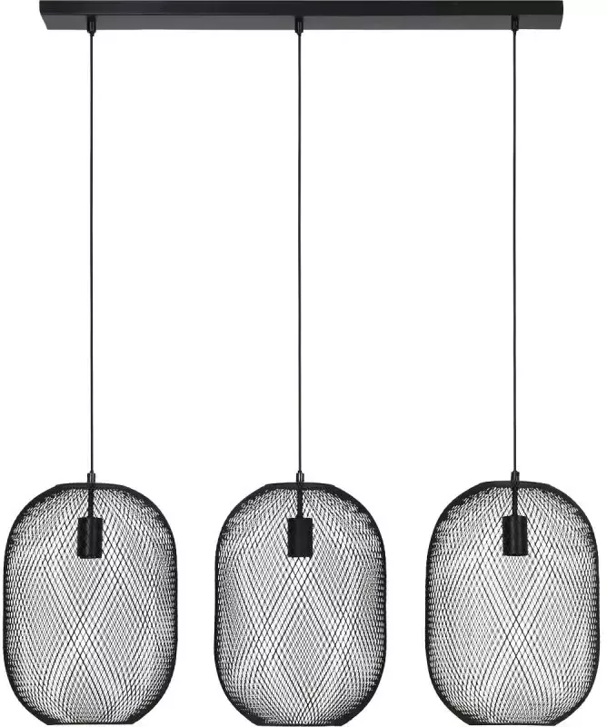 Light & Living Hanglamp Reilley 3-Lamps Mat Zwart