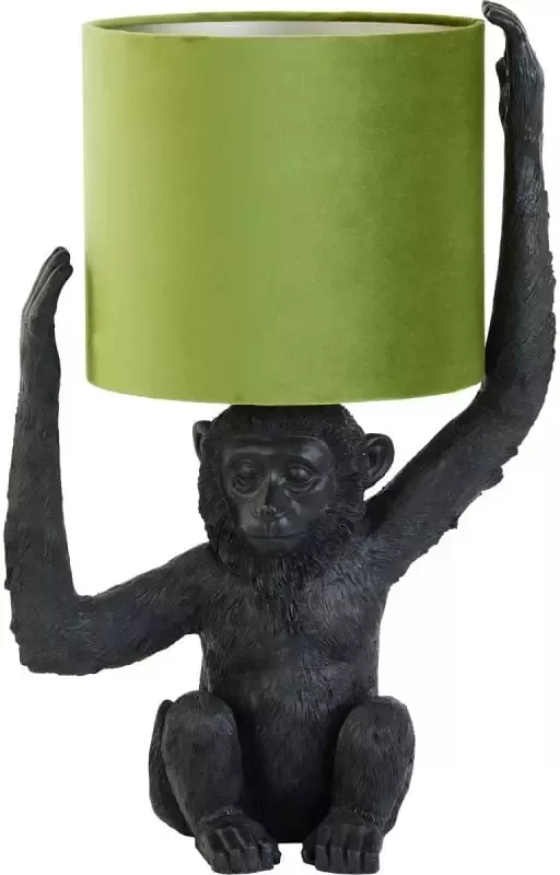 Light & Living Tafellamp Monkey Zwart Olijf Groen 33x24x51 cm - Foto 1