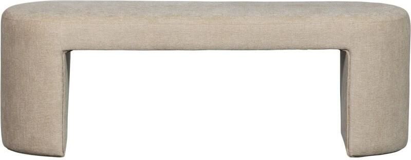 WOOOD Jacob Bankje Zonder Rugleuning Chenille Stof Naturel Beige 46x130x46 cm - Foto 4