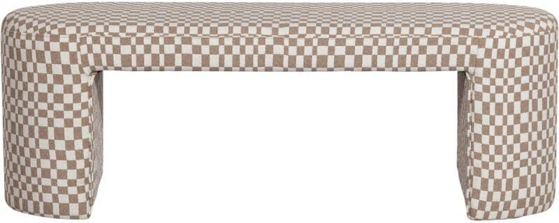 WOOOD bankje Jacob Polyester Ruitjes Zand 46x130x46 - Foto 2