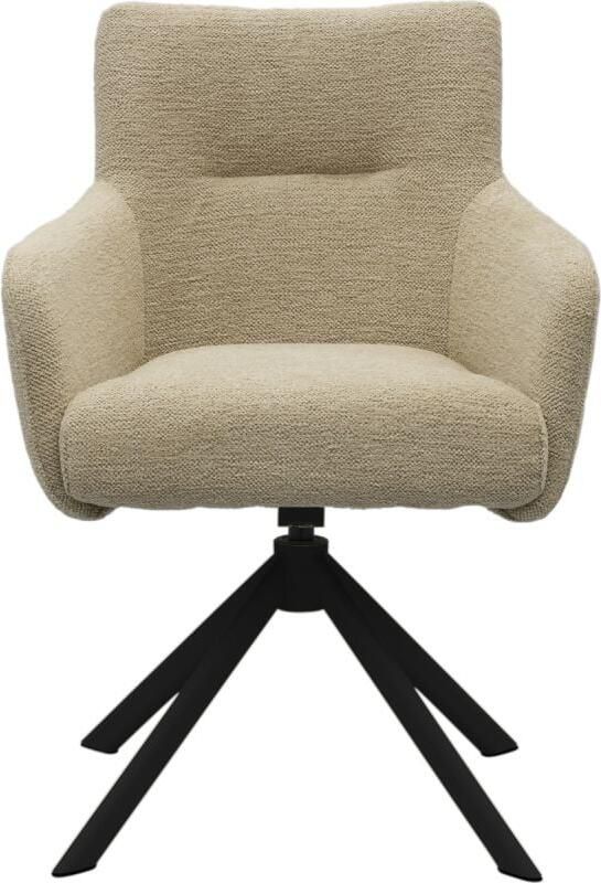Trendhopper Eetkamerstoel Jule Genua Beige met zwart frame