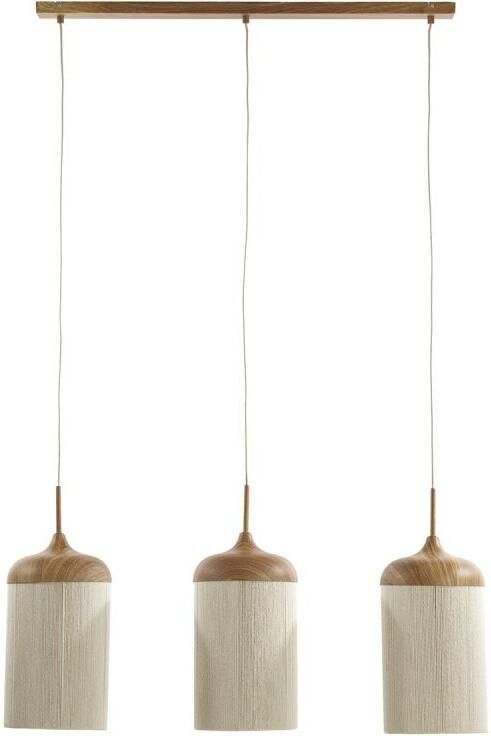 Light & Living Light&living Hanglamp 3L 90x22x32 cm DANIA hout print naturel+touw...