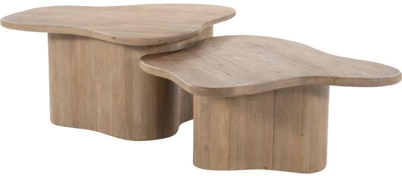 By-Boo Organische Salontafel Fall Mangohout Set van 2 stuks Naturel - Foto 2