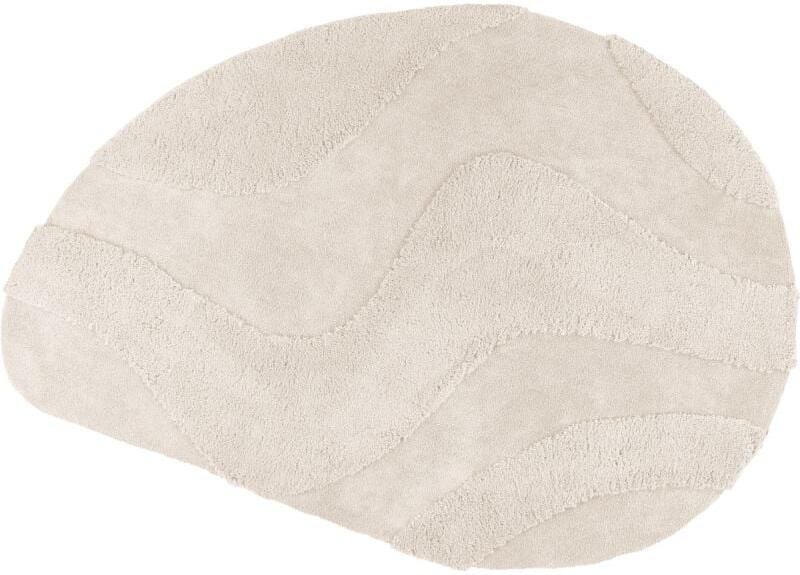 Lalee Milano Recycled Vloerkleed organische vorm organic hoog laag 3d Hoogpolig scandinavisch shaggy super zacht effen karpet 160x230 cm ivoor gebroken wit